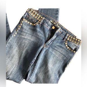 Michael Kors Women’s Size 6 Gold Studded Skinny Jeans Gently Used Like New!